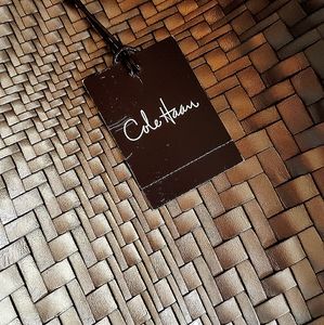 Large Cole Haan Gray Woven Bag